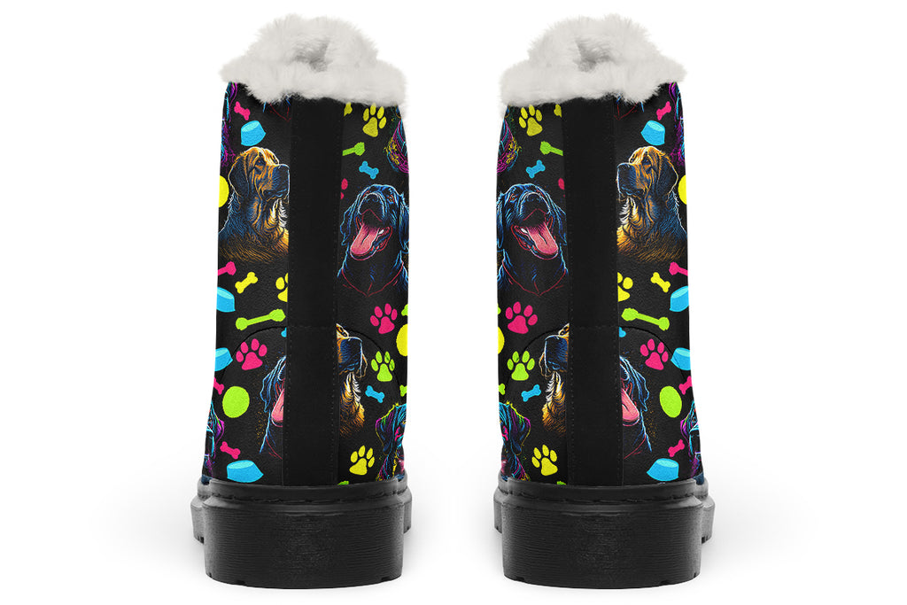 Neon Dogs Faux Fur Boots - Offbeat Sweetie