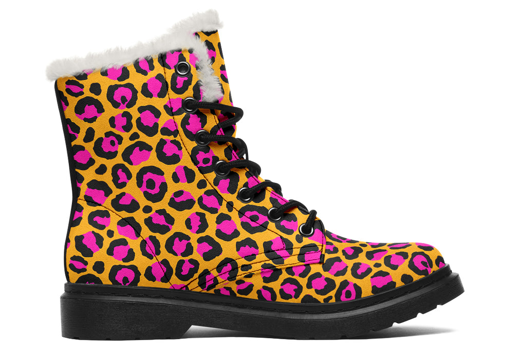 Neon Leopard x Neon Safari Mismatch Faux Fur Boots