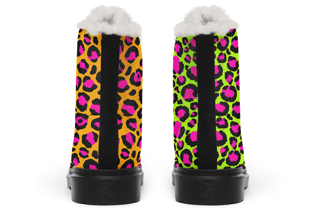 Neon Leopard x Neon Safari Mismatch Faux Fur Boots