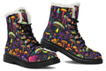 Neon Mushrooms Faux Fur Boots - Offbeat Sweetie