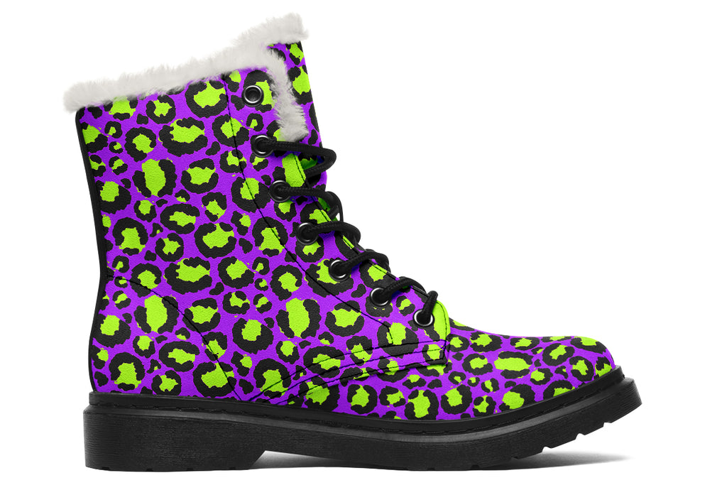 Zombie Leopard Faux Fur Boots