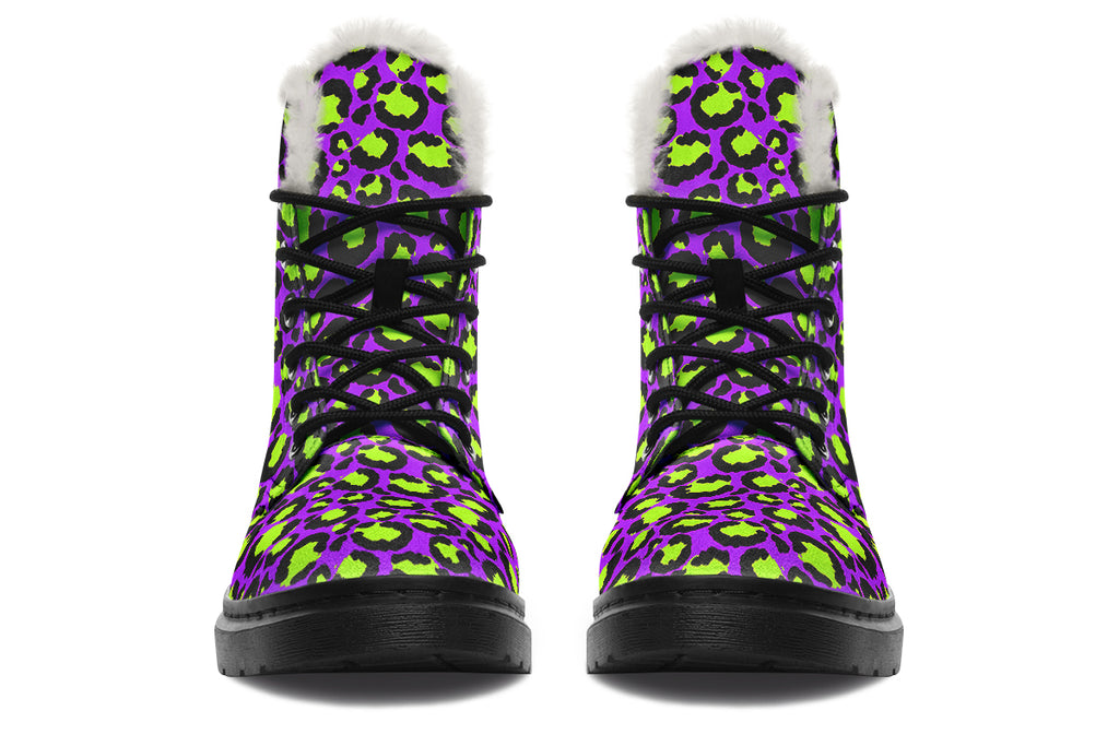 Zombie Leopard Faux Fur Boots