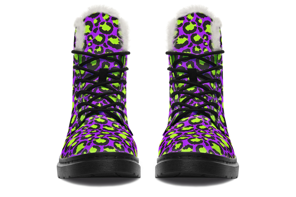 Zombie Leopard Faux Fur Boots