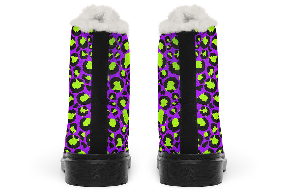 Zombie Leopard Faux Fur Boots