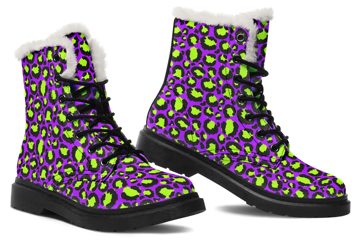 Zombie Leopard Faux Fur Boots