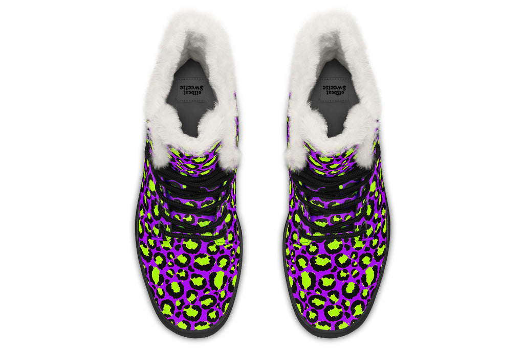 Zombie Leopard Faux Fur Boots