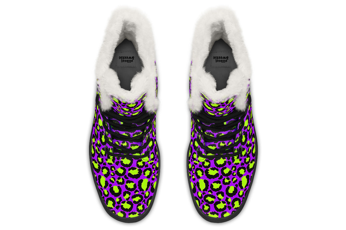 Zombie Leopard Faux Fur Boots