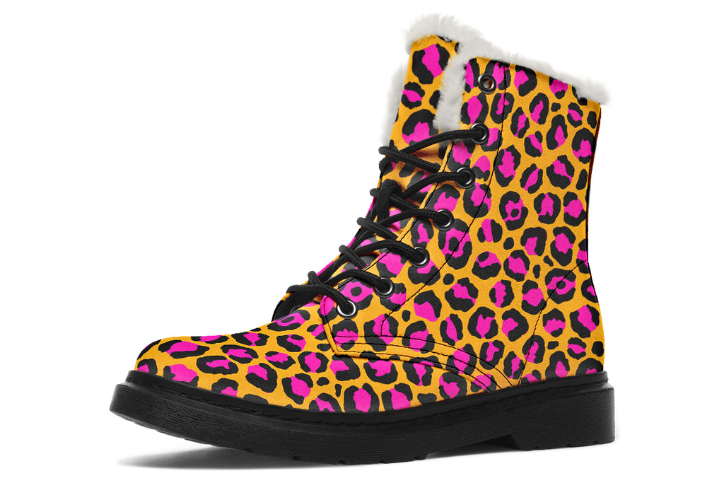 Neon Safari Faux Fur Boots