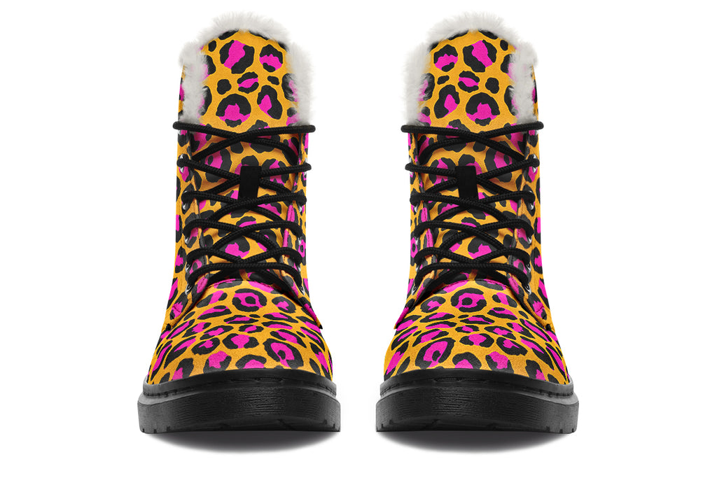 Neon Safari Faux Fur Boots