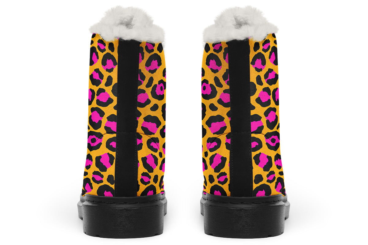 Neon Safari Faux Fur Boots