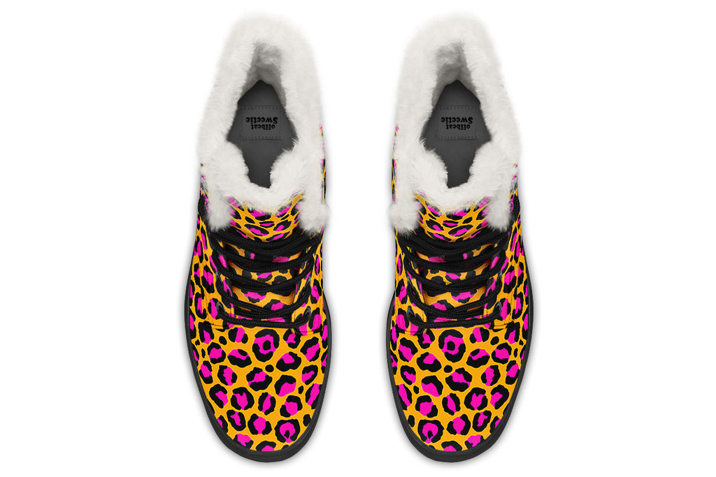Neon Safari Faux Fur Boots