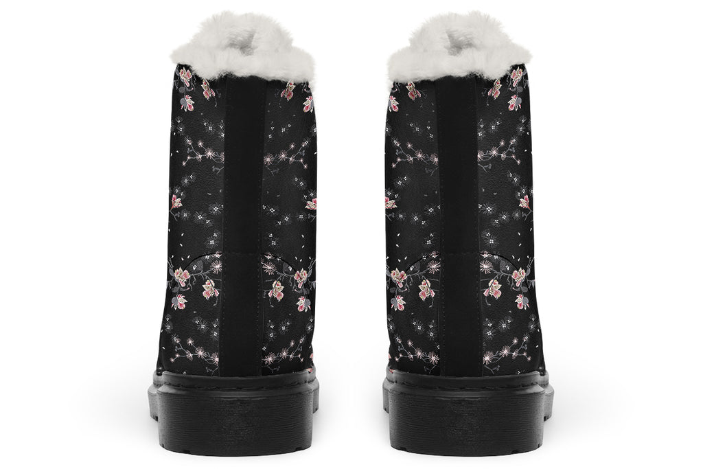 Night Garden Faux Fur Boots - Offbeat Sweetie