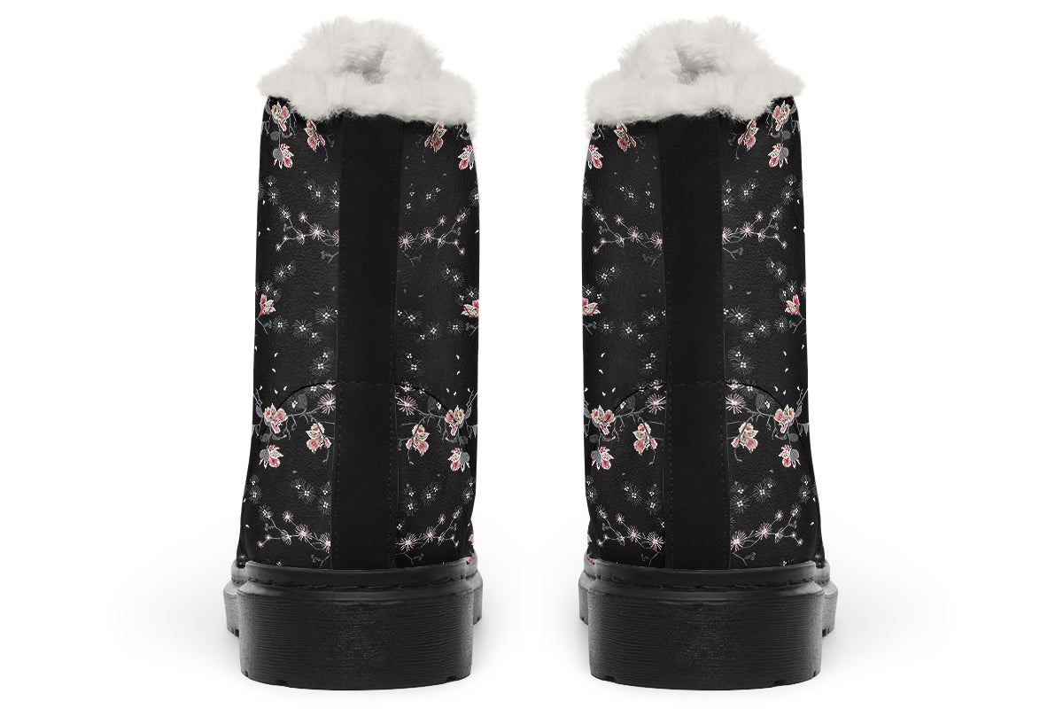 Night Garden Faux Fur Boots - Offbeat Sweetie