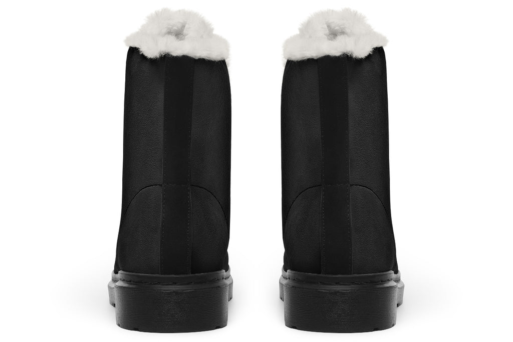 Paint It Black Faux Fur Boots - Offbeat Sweetie