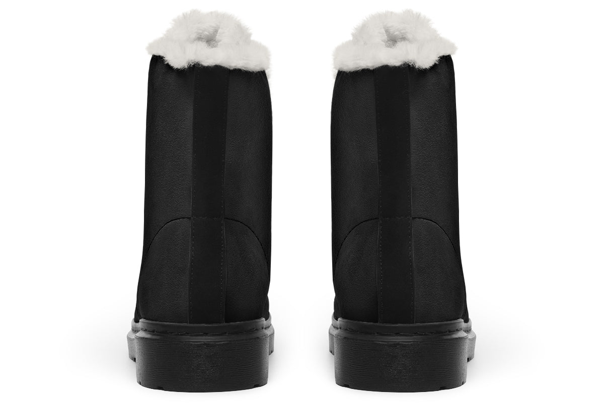 Paint It Black Faux Fur Boots - Offbeat Sweetie