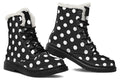 Paint It Black Polka Dot Faux Fur Boots
