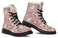 Peach Blossoms Faux Fur Boots - Offbeat Sweetie