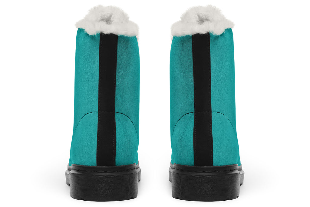 Pennyroyal Teal Faux Fur Boots - Offbeat Sweetie