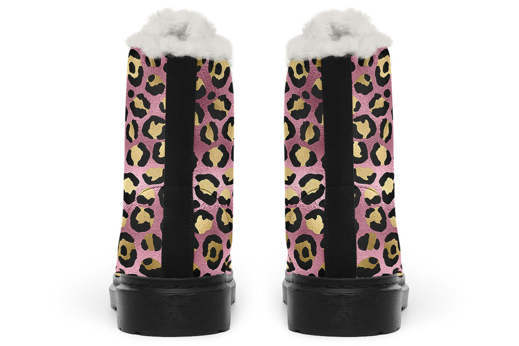 Pink Leopard Faux Fur Boots - Offbeat Sweetie