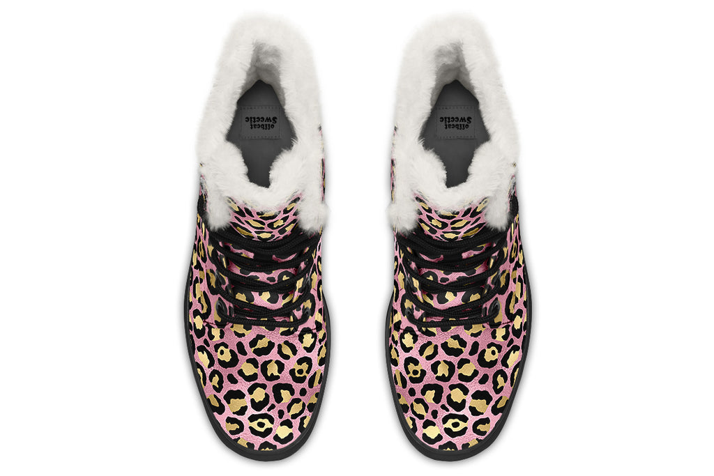 Pink Leopard Faux Fur Boots - Offbeat Sweetie
