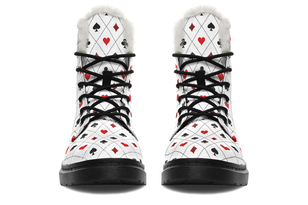 Poker Faux Fur Boots - Offbeat Sweetie