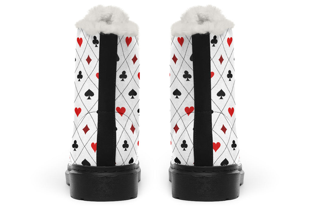 Poker Faux Fur Boots - Offbeat Sweetie