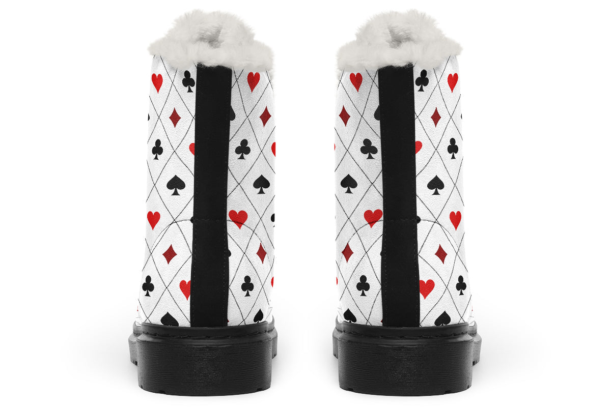 Poker Faux Fur Boots - Offbeat Sweetie