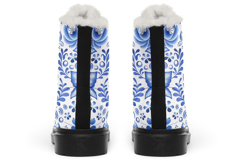Porcelain Faux Fur Boots - Offbeat Sweetie