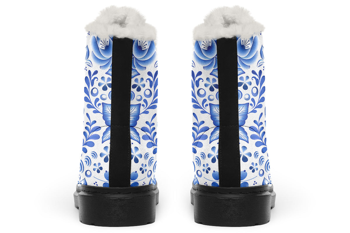 Porcelain Faux Fur Boots - Offbeat Sweetie
