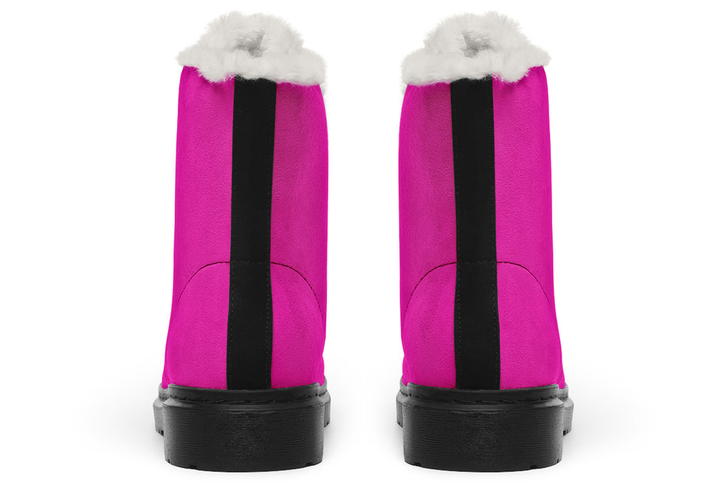 Pretty In Pink Faux Fur Boots - Offbeat Sweetie