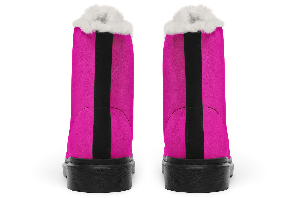 Pretty In Pink Faux Fur Boots - Offbeat Sweetie