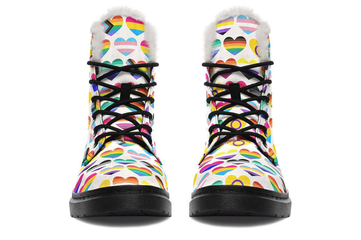 Pride Faux Fur Boots - Offbeat Sweetie