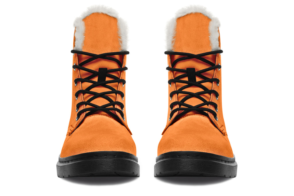 Pumpkin Pop Faux Fur Boots - Offbeat Sweetie