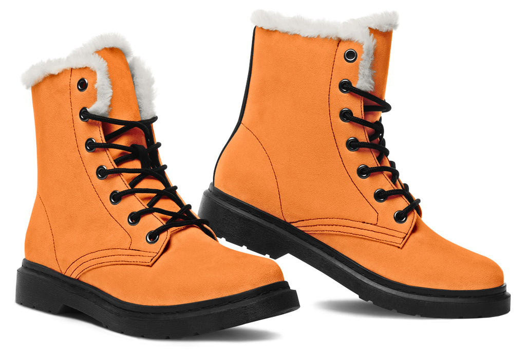 Pumpkin Pop Faux Fur Boots - Offbeat Sweetie