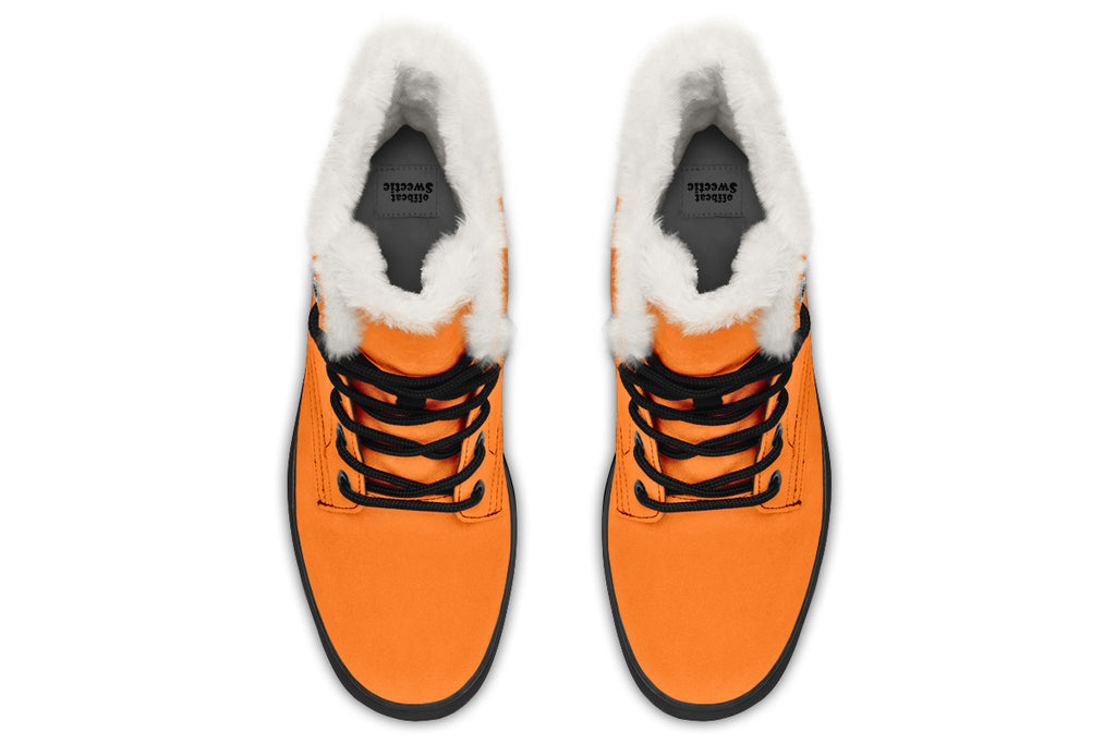 Pumpkin Pop Faux Fur Boots - Offbeat Sweetie