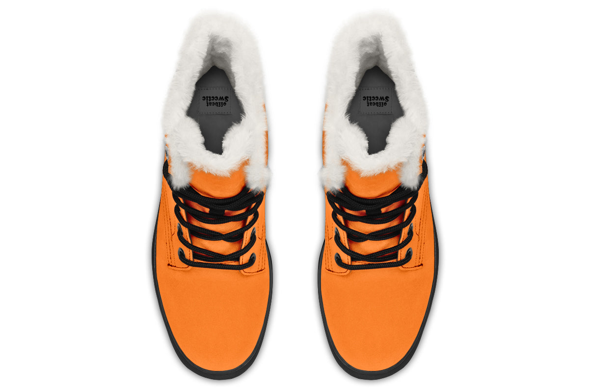 Pumpkin Pop Faux Fur Boots - Offbeat Sweetie