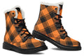 Pumpkin Pop Plaid Faux Fur Boots