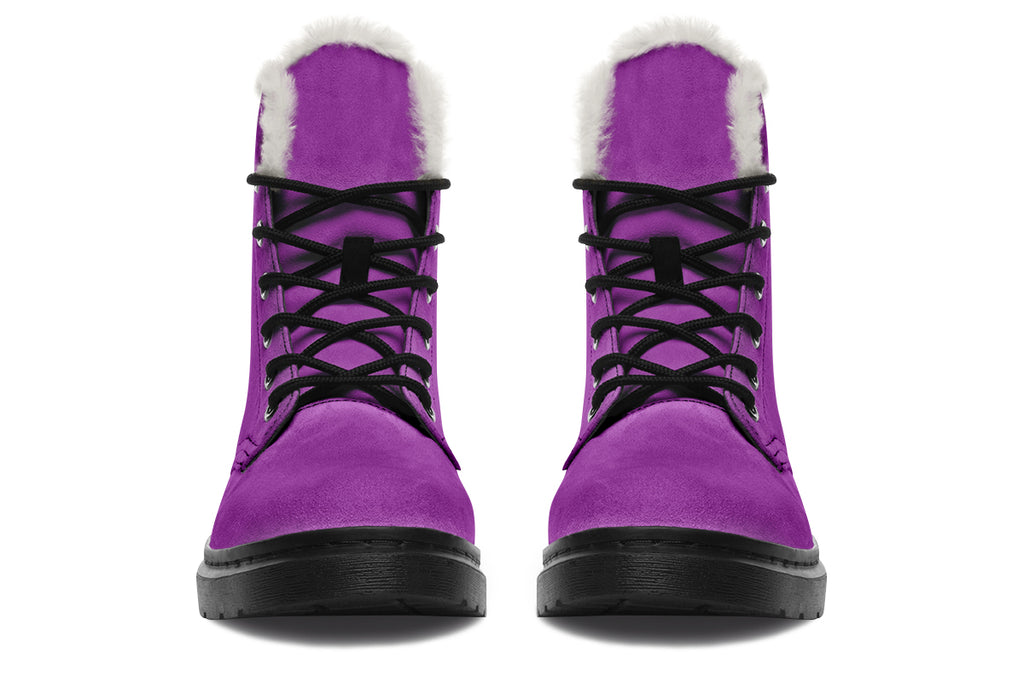 Purple Reign Faux Fur Boots - Offbeat Sweetie