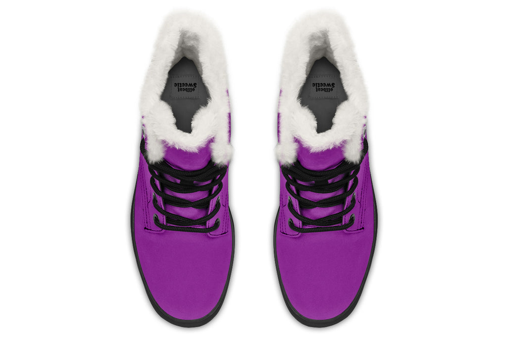 Purple Reign Faux Fur Boots - Offbeat Sweetie