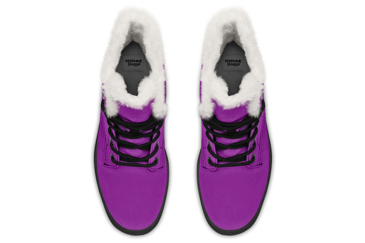 Purple Reign Faux Fur Boots - Offbeat Sweetie