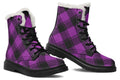 Purple Reign Plaid Faux Fur Boots