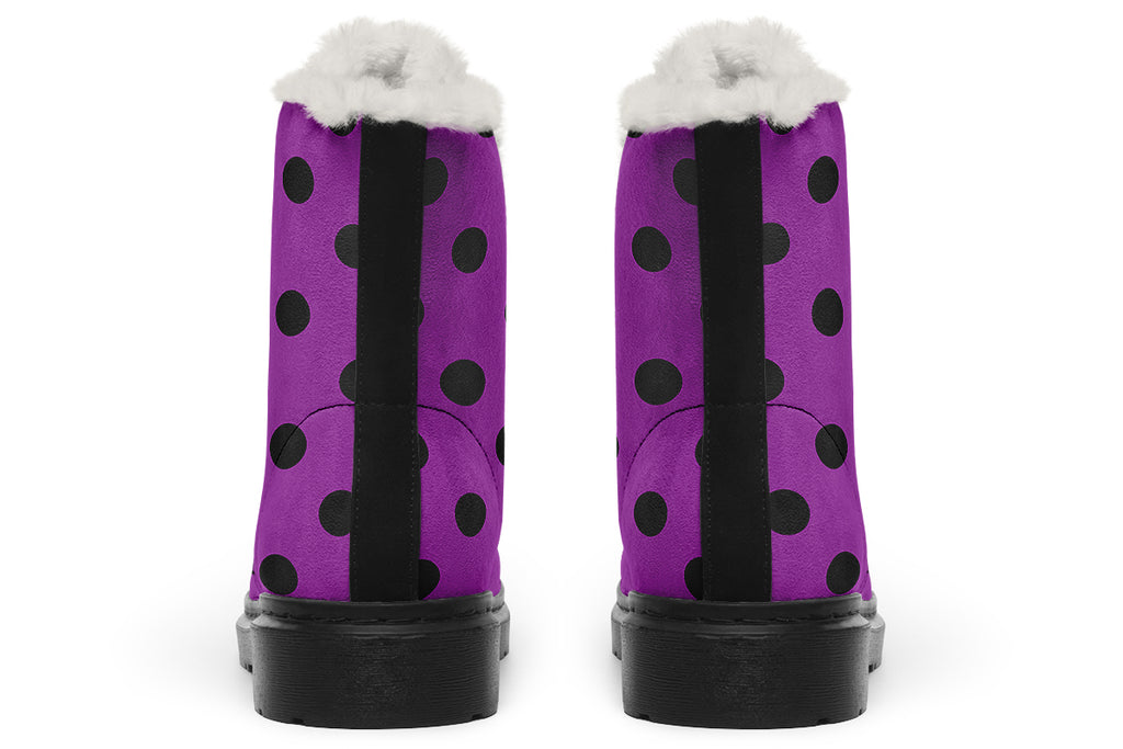 Purple Reign Polka Dot Faux Fur Boots
