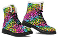 Rainbow Leopard Faux Fur Boots - Offbeat Sweetie