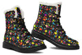 Rainbow Paw Prints Faux Fur Boots - Offbeat Sweetie