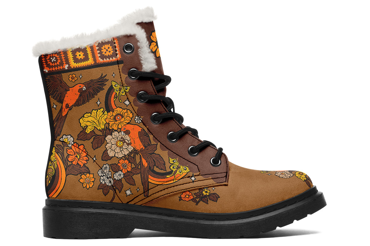 Retro Rosellas Faux Fur Boots - Offbeat Sweetie