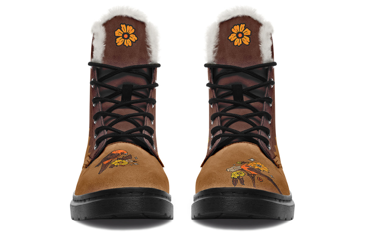 Retro Rosellas Faux Fur Boots - Offbeat Sweetie