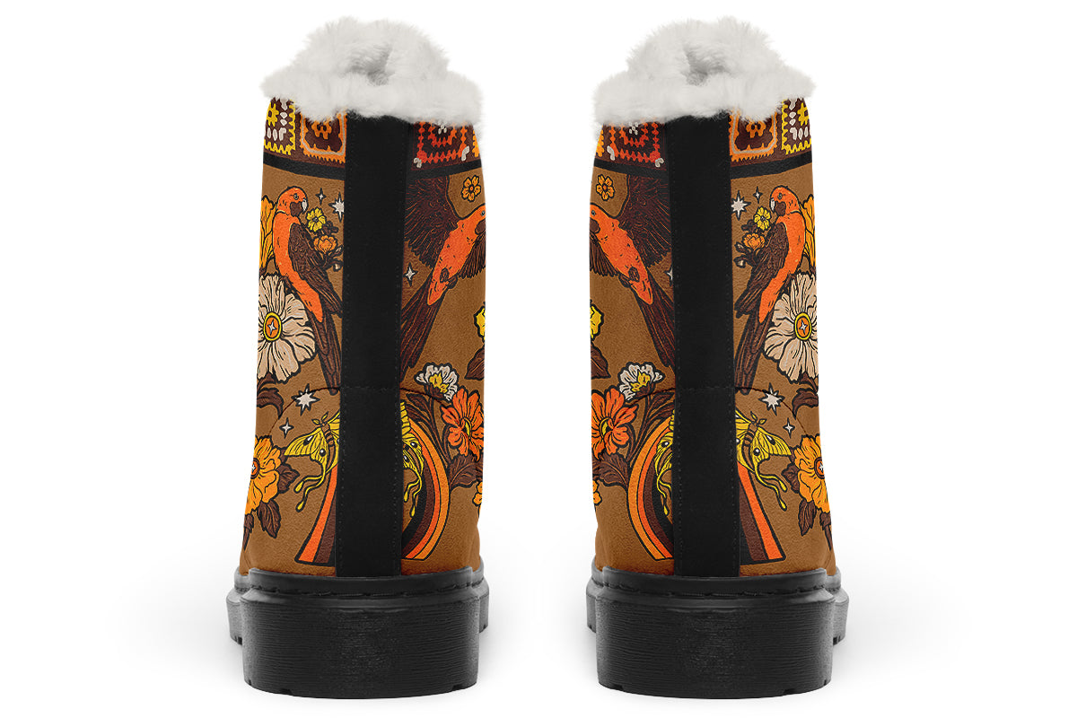 Retro Rosellas Faux Fur Boots - Offbeat Sweetie