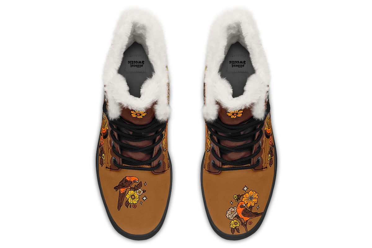 Retro Rosellas Faux Fur Boots - Offbeat Sweetie