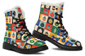 Retro Xmas Baubles Faux Fur Boots - Offbeat Sweetie