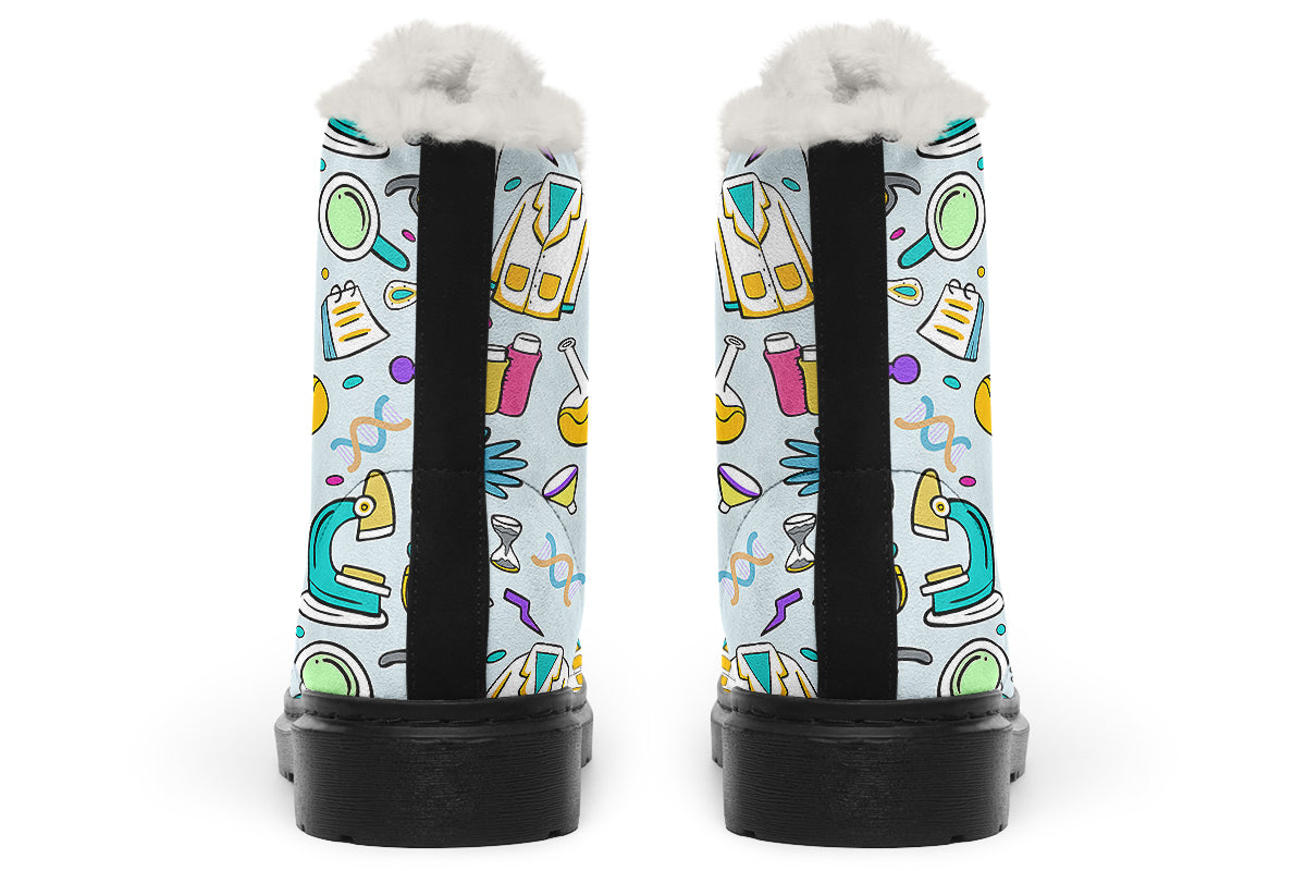 STEM Blue Faux Fur Boots